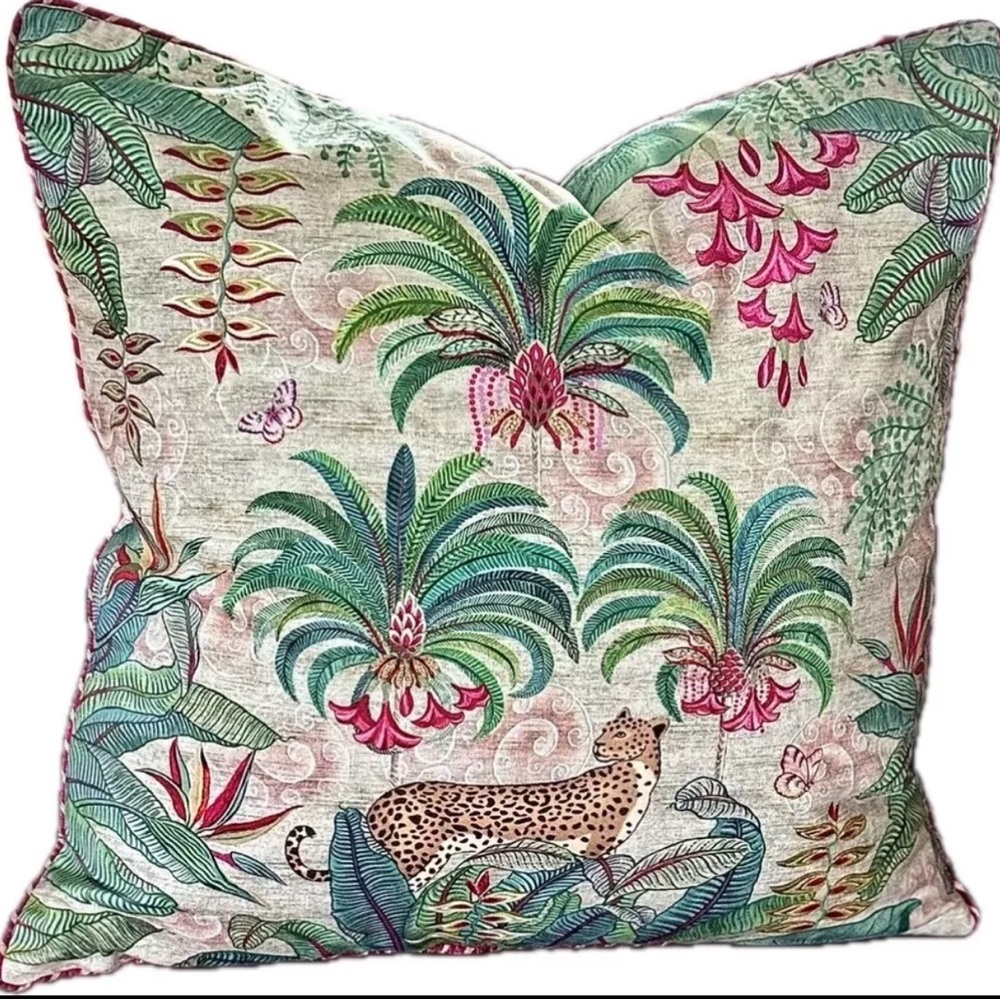 Luxury Premium Velvet Tropical Jungle Sofa Couch Pillow Cushion Cover only 18X18